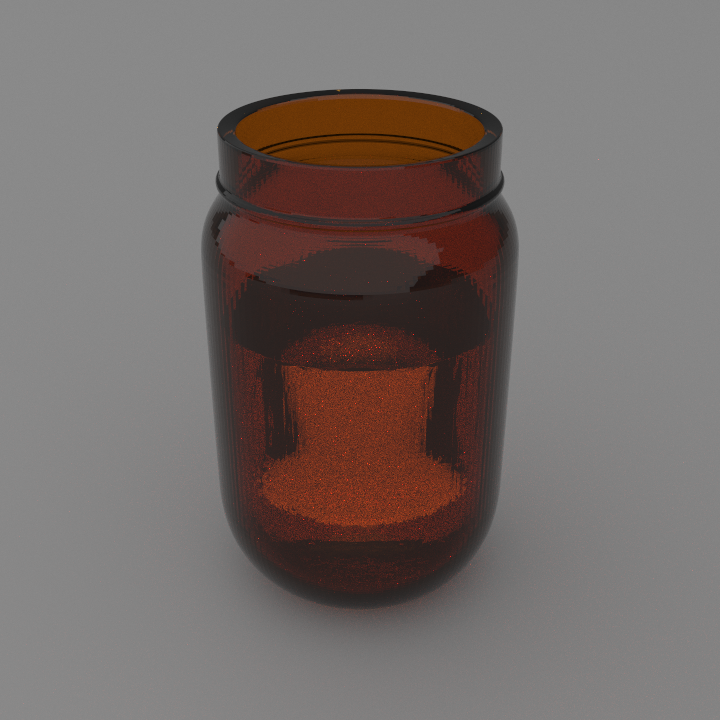 Jar made of honey containing glass